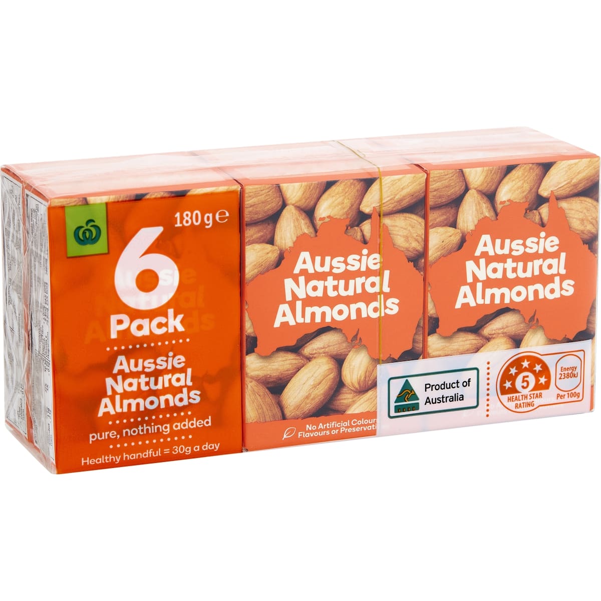 Woolworths Aussie Natural Almonds 6 Pack bunch
