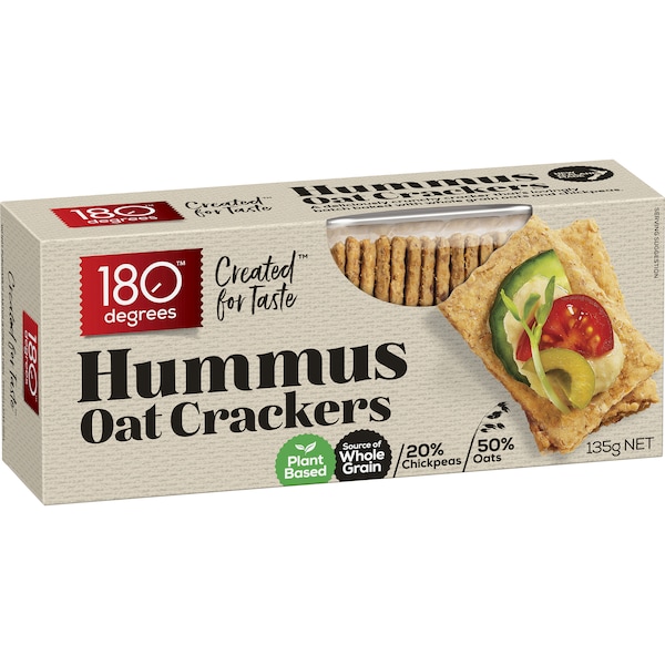 180 Degrees Hummus Oat Crackers 135g
