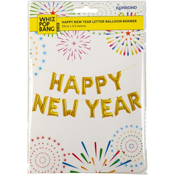 Korbond Nye Happy New Year Balloon Banner Each