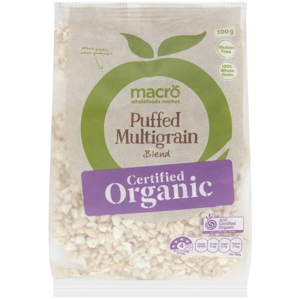 Macro Organic Puffed Multigrain Blend 100g