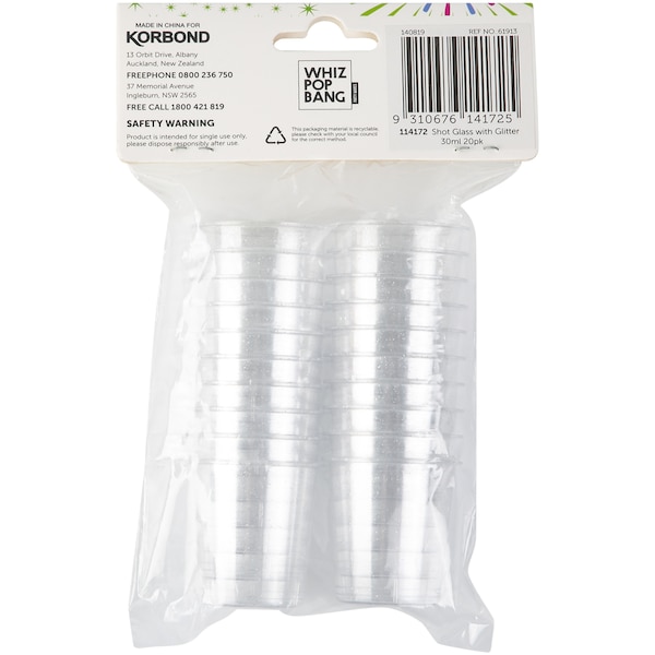 Korbond Nye Shot Glasses Parent Srt 20 Pack