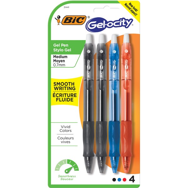 BIC Gelocity Original Gel Pen Assorted 4 pack