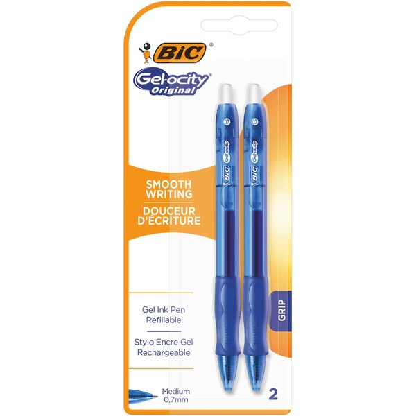 BIC Gelocity Original Blue Gel Pen 2 pack