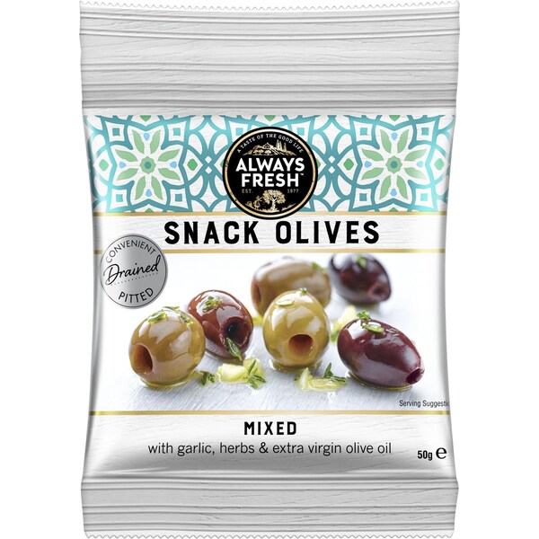 Always Fresh Snack Mixed Olives 50g