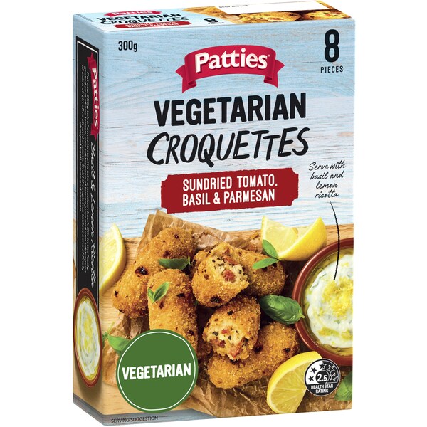 Patties Vegetarian Sundried Tomato & Basil Croquettes 300g