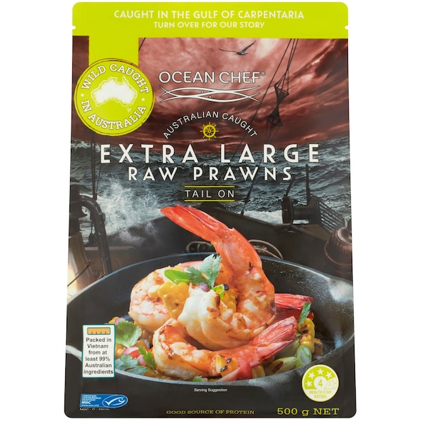 Ocean Chef Extra Large Raw Prawn Tail On 500g