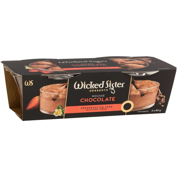 Wicked Sister Classic Mousse Chocolate 80g x 2 pack