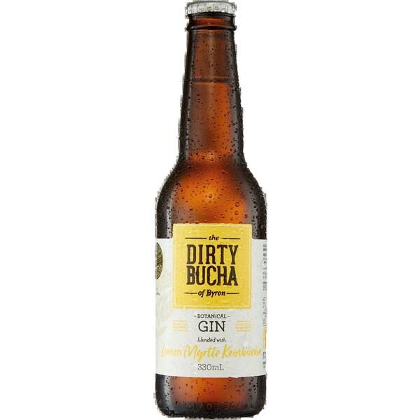 The Dirty Bucha of Byron Gin & Lemon Myrtle Kombucha Bottle 330ml