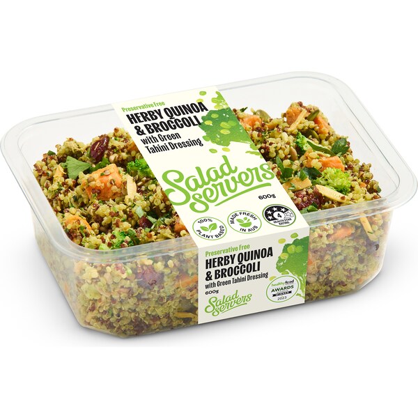 Salad Servers Herby Quinoa & Broccoli With Green Tahini Dressing 600g