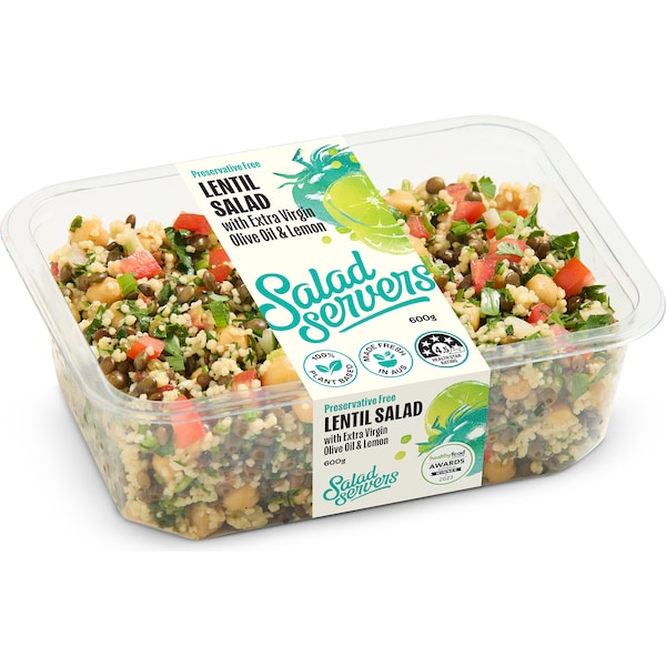 Salad Servers Lentil Salad With Extra Virgin Olive Oil & Lemon 600g