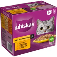 Whiskas Adult 1 + Years Wet Cat Food Chicken Favourites in Jelly