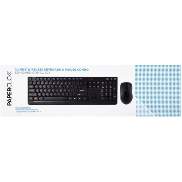 Paperclick Wireless Keyboard & Mouse Combo 2.4ghz Each