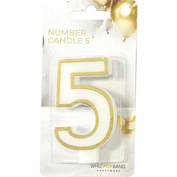 Whiz Pop Bang Number Candle 5 Assorted each