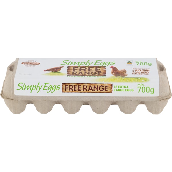 Simply Eggs 12 Extra Large Free Range Eggs 700g