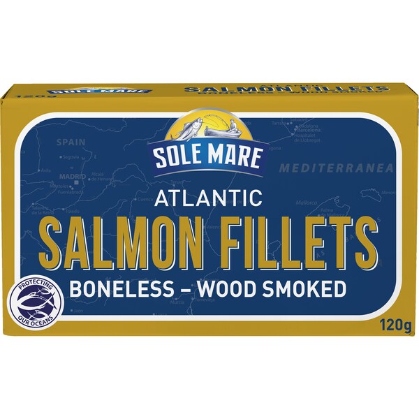 Sole Mare Atlantic Boneless Salmon Fillets Wood Smoked 120g