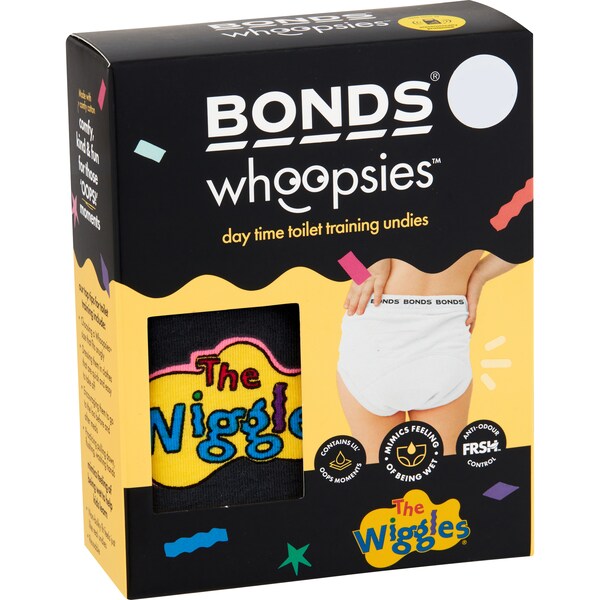 Bonds Whoopsies Toilet Training Undies Wiggles Boys Size 3 each