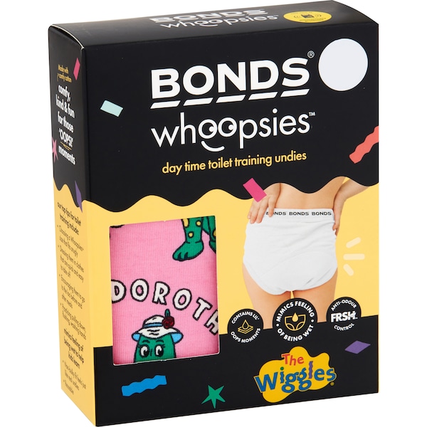 Bonds Whoopsies Toilet Training Undies Wiggles Girls Size 2 each