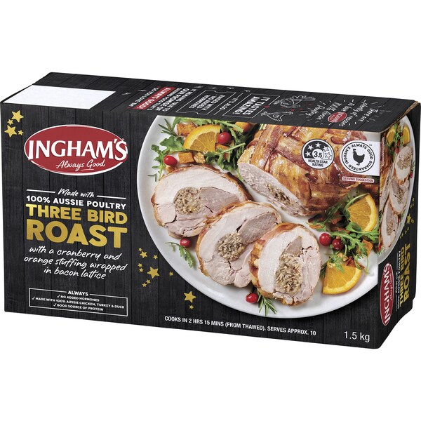 Ingham's Three Bird Roast With Cranberry & Orange Stuffing 1.5kg
