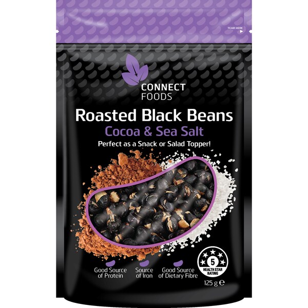 Connect Foods Roasted Black Beans Cocoa & Sea Salt 125g