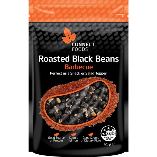 Connect Foods Roasted Black Beans Bbq 125g
