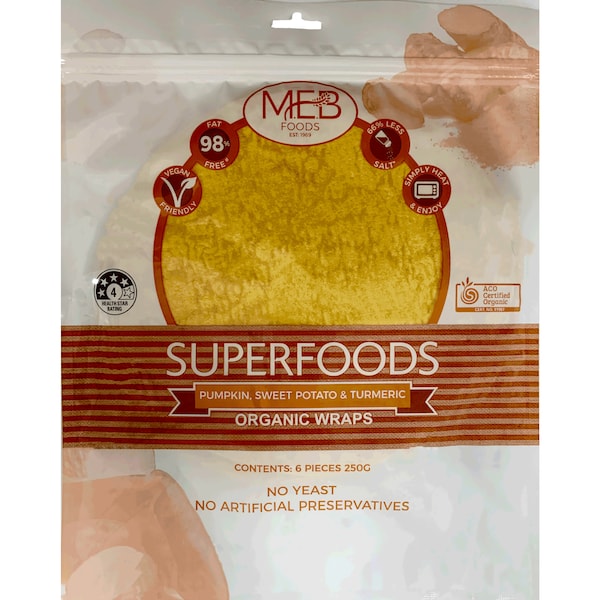 MEB Foods Pumpkin, Sweet Potato & Turmeric Wrap 6 Pack