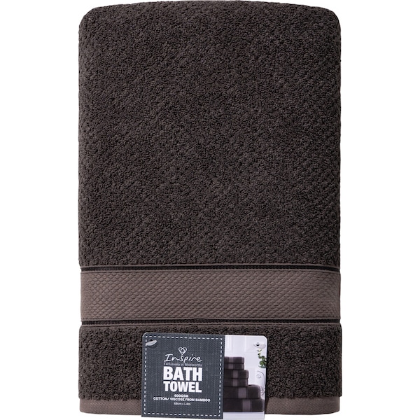 Inspire Premium Bath Towel Charcoal Each