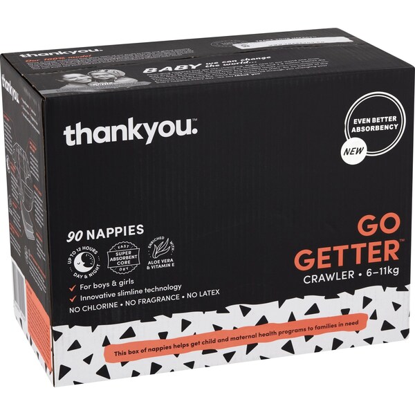 Thankyou. Jumbo Nappies Crawler 6-11Kg 90 pack
