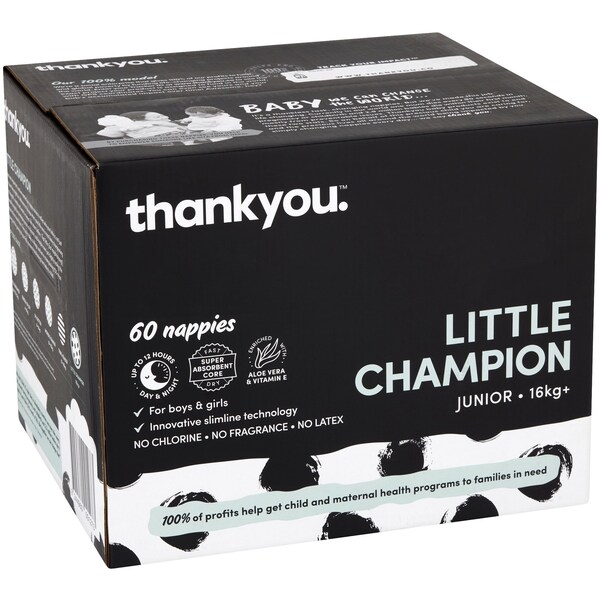 Thankyou. Jumbo Nappies Junior 16Kg+ 60 pack
