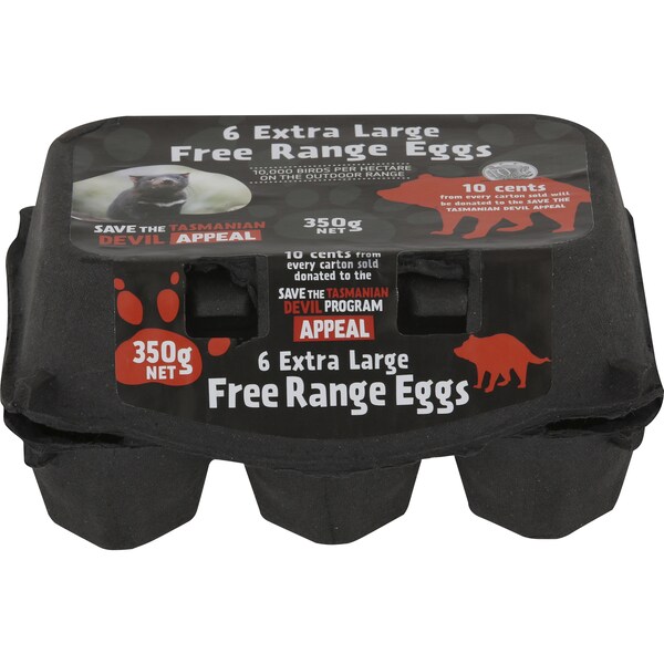 Tassie Devil 6 Extra Large Free Range Eggs 350g