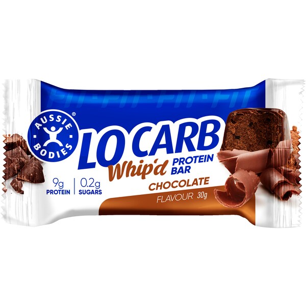 Aussie Bodies Lo Carb Protein Bar Whip'D Chocolate 30g