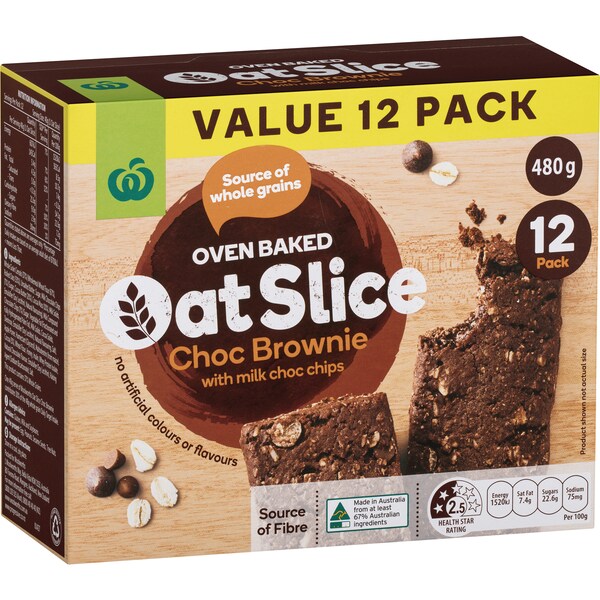 Woolworths Oat Slice Choc Brownie 480g