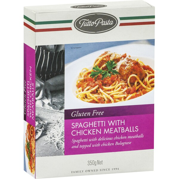 Tutto Pasta Gluten Free Chicken Spaghetti Meatballs 350g