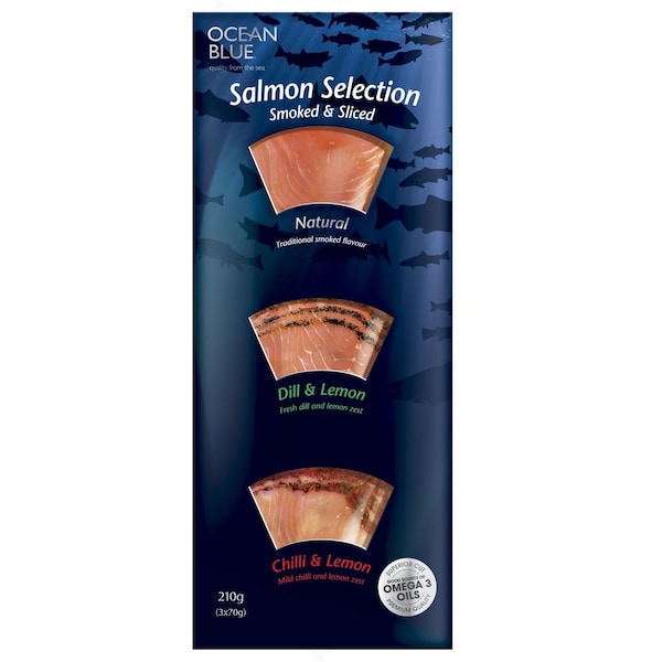 Ocean Blue Smoked & Sliced Salmon Selection 210g
