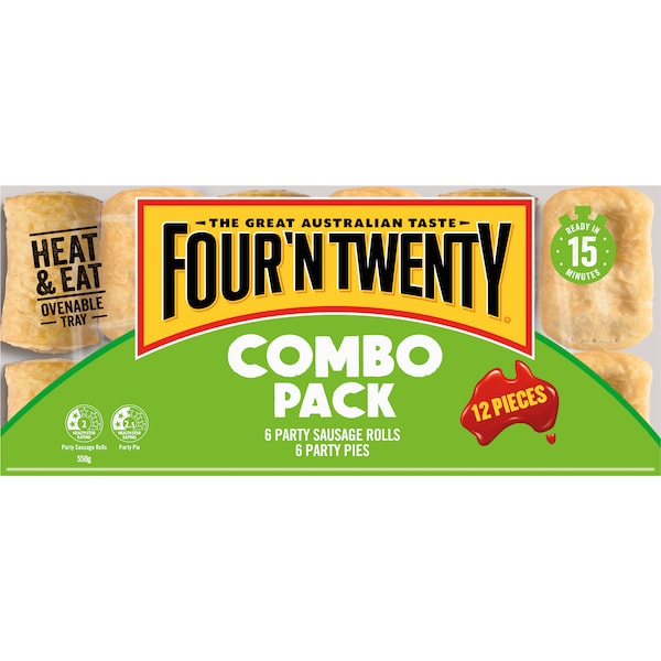 Four'N Twenty Party Pie & Sausage Roll Tray 12 Pack
