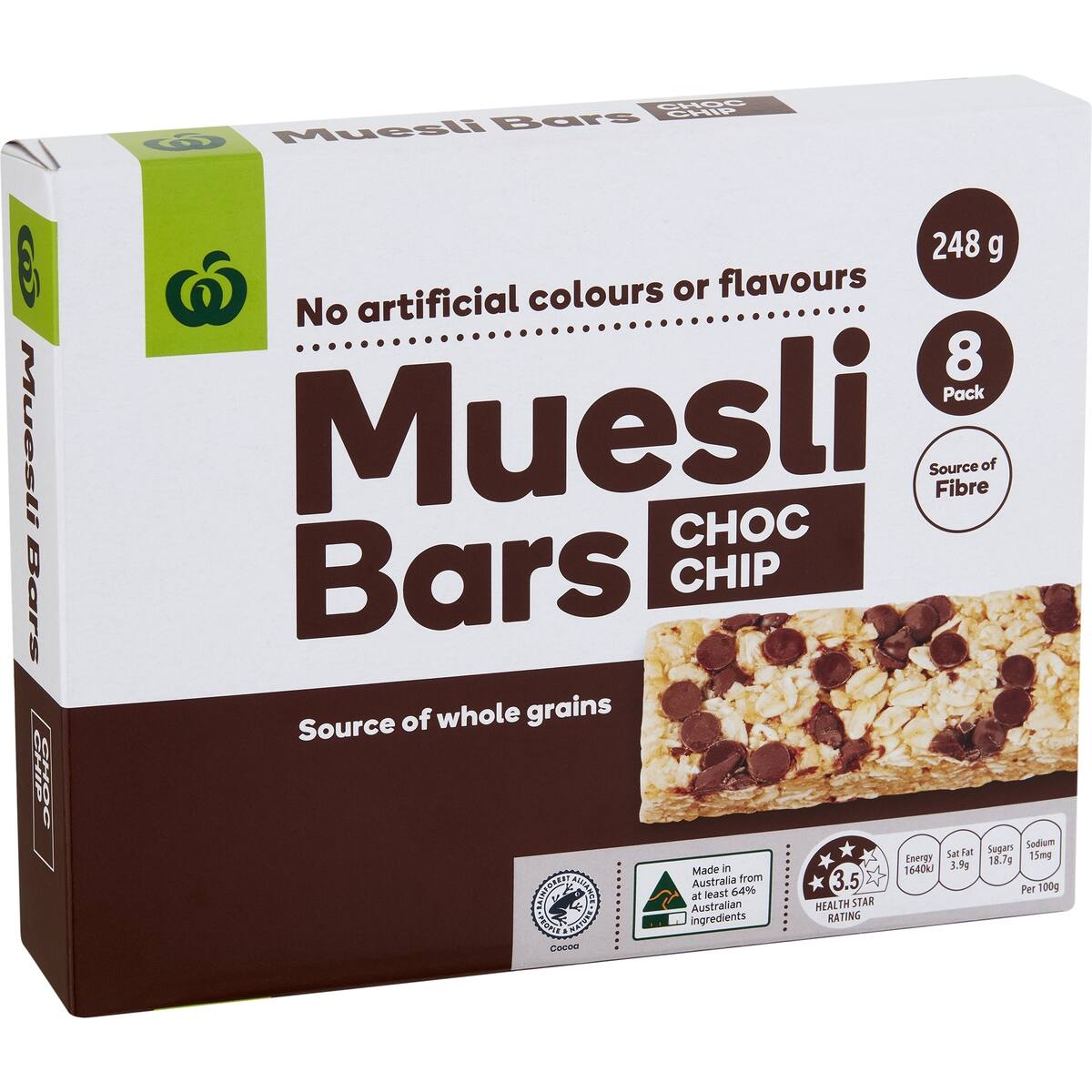 Woolworths Muesli Bar Choc Chip 8 Pack bunch