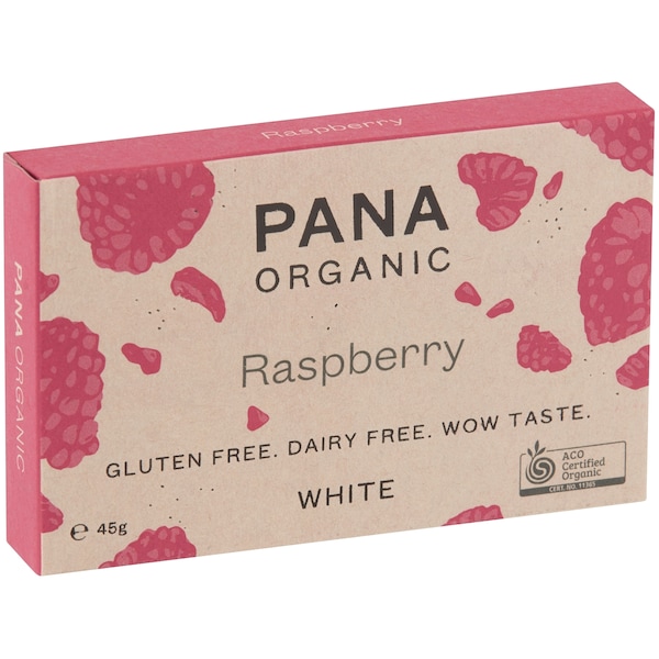 Pana Organic White Chocolate & Raspberry 45g