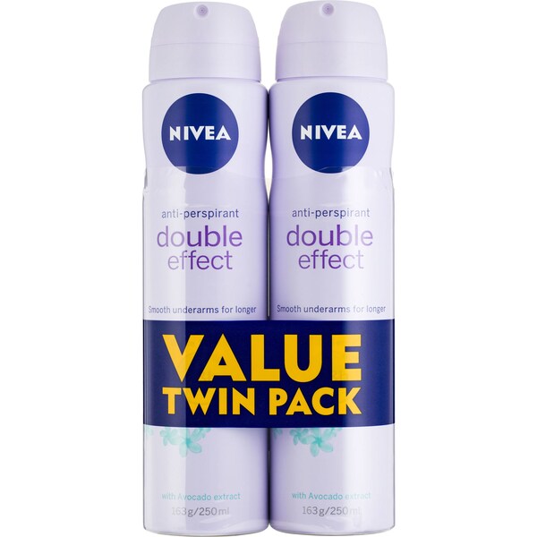 Nivea Double Effect Twin Pack Anti Perspirant Spray 2x250ml