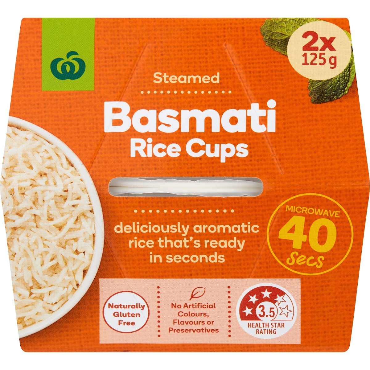 Woolworths Basmati Rice Microwave Cup 2 x125g bunch