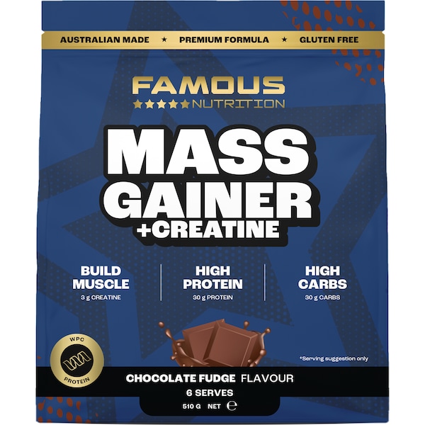 Famous Nutrition Sport Mass Gainer Powder High Protein Muscle Builder 510g