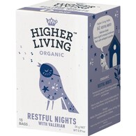 Higher Living Organic Restful Nights With Valerian Tea Bags