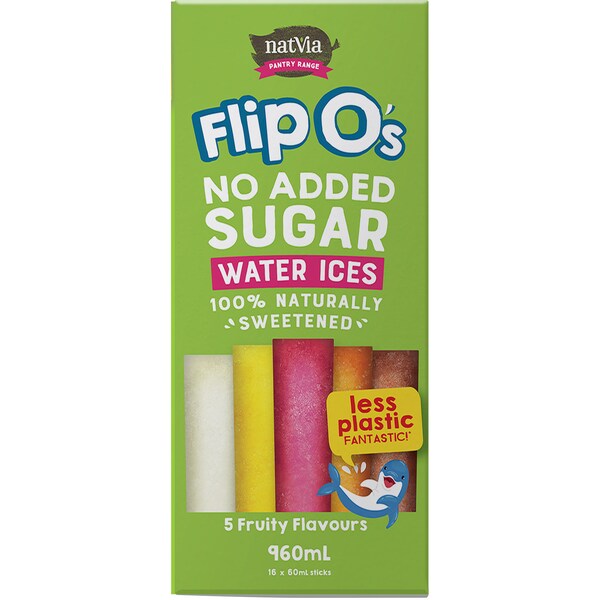 Natvia Flip O's Water Ices 60mL x 16 pack
