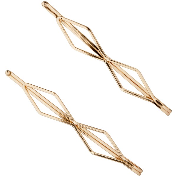 Toni & Guy Gold Geometric Barrette Hair Clip 2 Pack