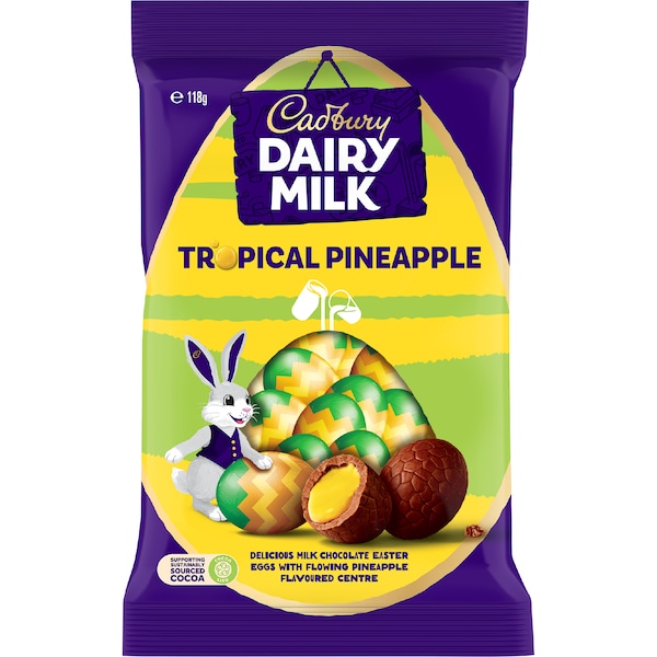 Cadbury Dairy Milk Pineapple Chocolate Easter Eggs 118g