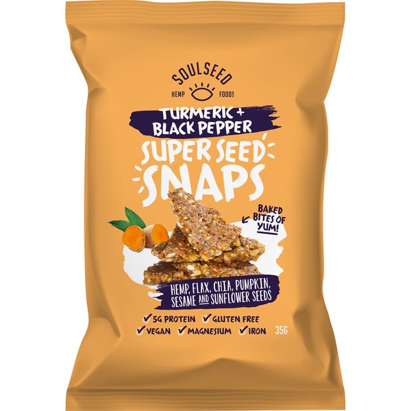Soul Seed Super Seed Snaps Turmeric Pepper 35g