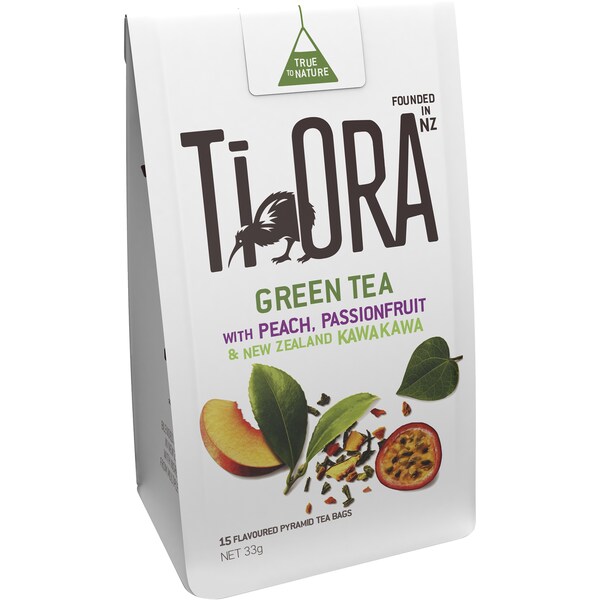 Ti Ora Green Tea Peach Passionfruit & Kawakawa 15 Pack