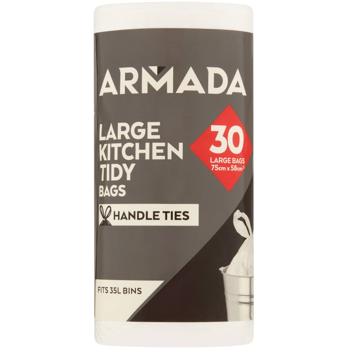 Armada Kitchen Tidy Bags With Handles Large Roll 30 Pack bunch