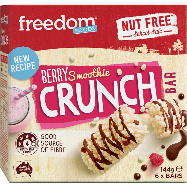 Freedom Foods Crunch Bar Berry Smoothie 6pk