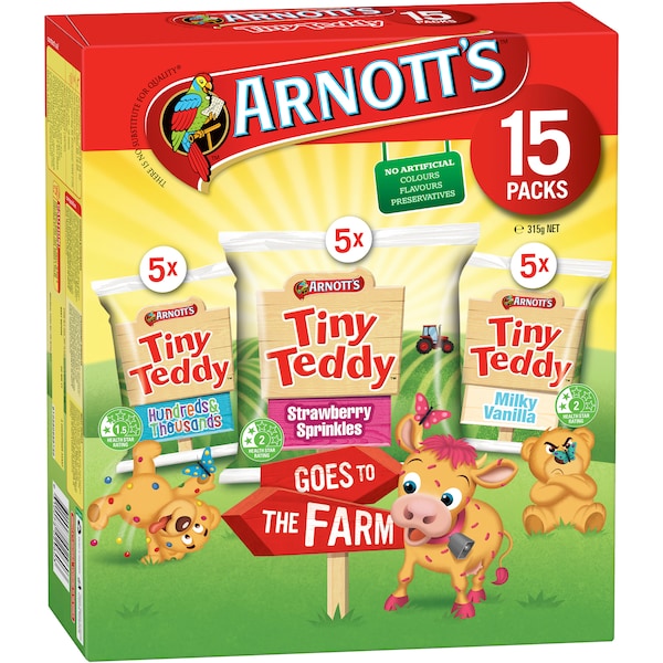 Arnotts Tiny Teddy Goes To The Farm 15 Pack