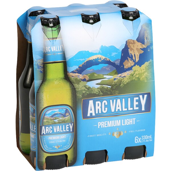 Arc Valley Premium Light Lager Bottles 330mL x 6 pack