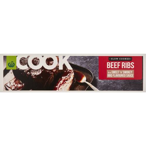 Woolworths Cook Slow Cooked Beef Ribs In Bbq Sauce 800g ( up to 1 Kg